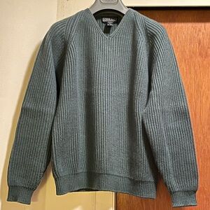 Lands' End Misty Green V-Neck Long Sleeve Cashmere Sweater Sz S